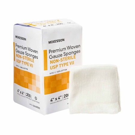 Mckesson Gauze Sponge 4 X 4 Inch, NonSterile 8-Ply Square, 4000PK 42448000